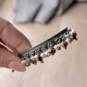 BOCAR NEW Silver and Brown Beaded Bracelet